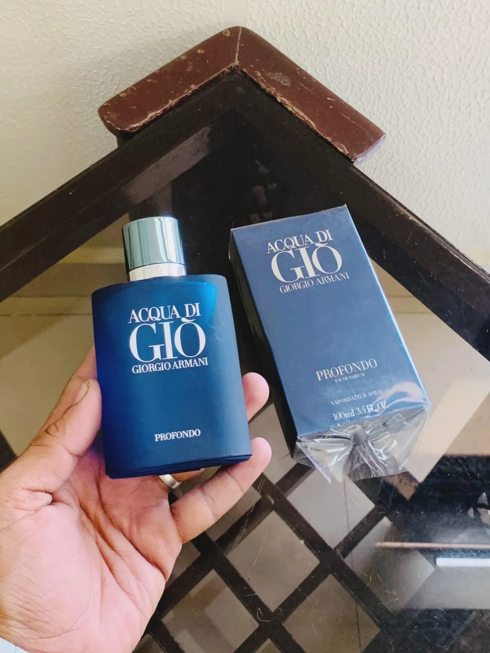 GIORGIO ARMANI Acqua Di Gio Profondo for Men Eau De Parfum Spray 4.2 Ounces, blue