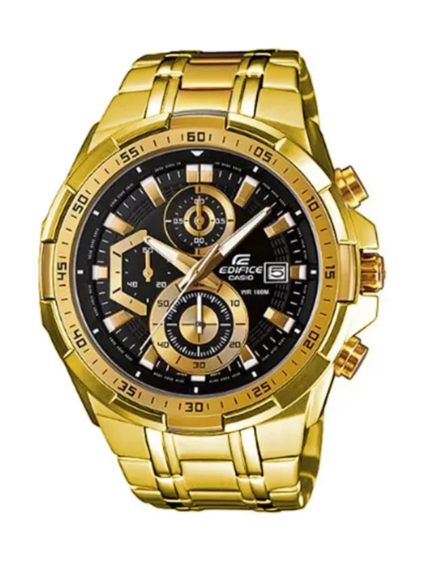 Casio Edifice EFR 539 Gold Chain Black Dial 43MM Men’s Watch