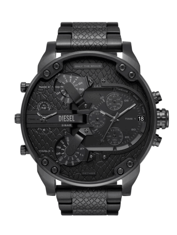 Diesel DZ7468 Mr. Daddy 2 Multifunction Black Reptile 57mm Men's Watch