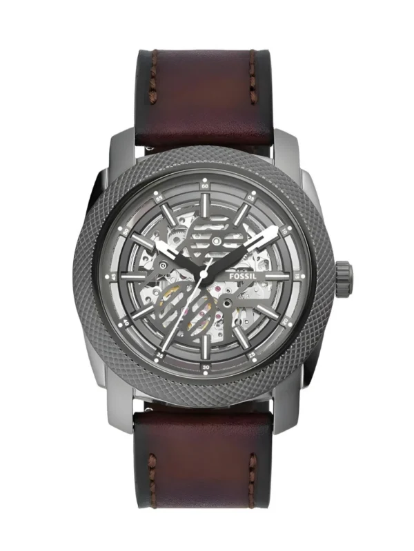 Fossil Automatic Analog Machine Brown Leather 45MM men's Watch