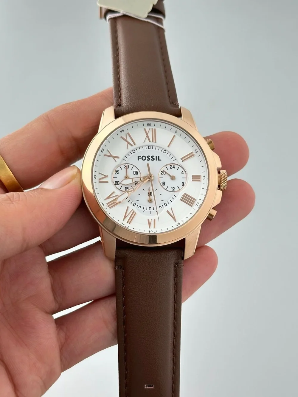 Fossil Grant Chronograph Brown Leather FS4991 44MM Men's Watch