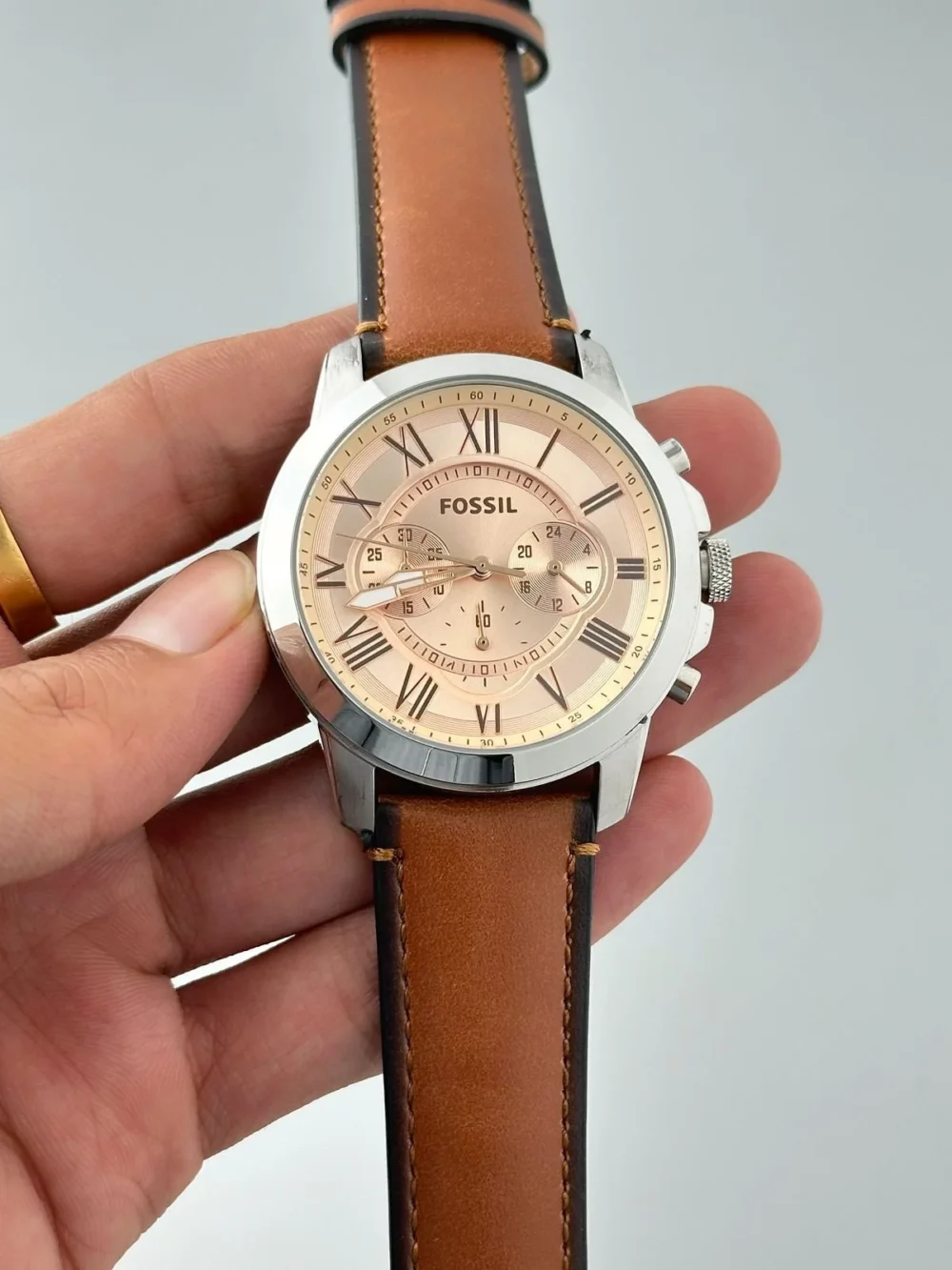 Fossil Grant Chronograph FS5118 Beige Dial 44MM Men's Watch