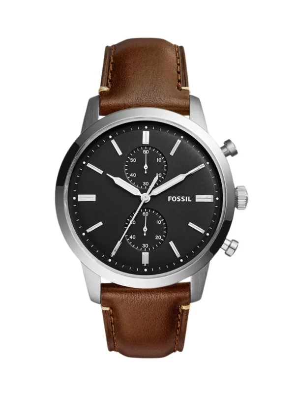 Fossil Townsman Chronograph Brown Leather Black Dial FS5967SET 44mm Men's Watch