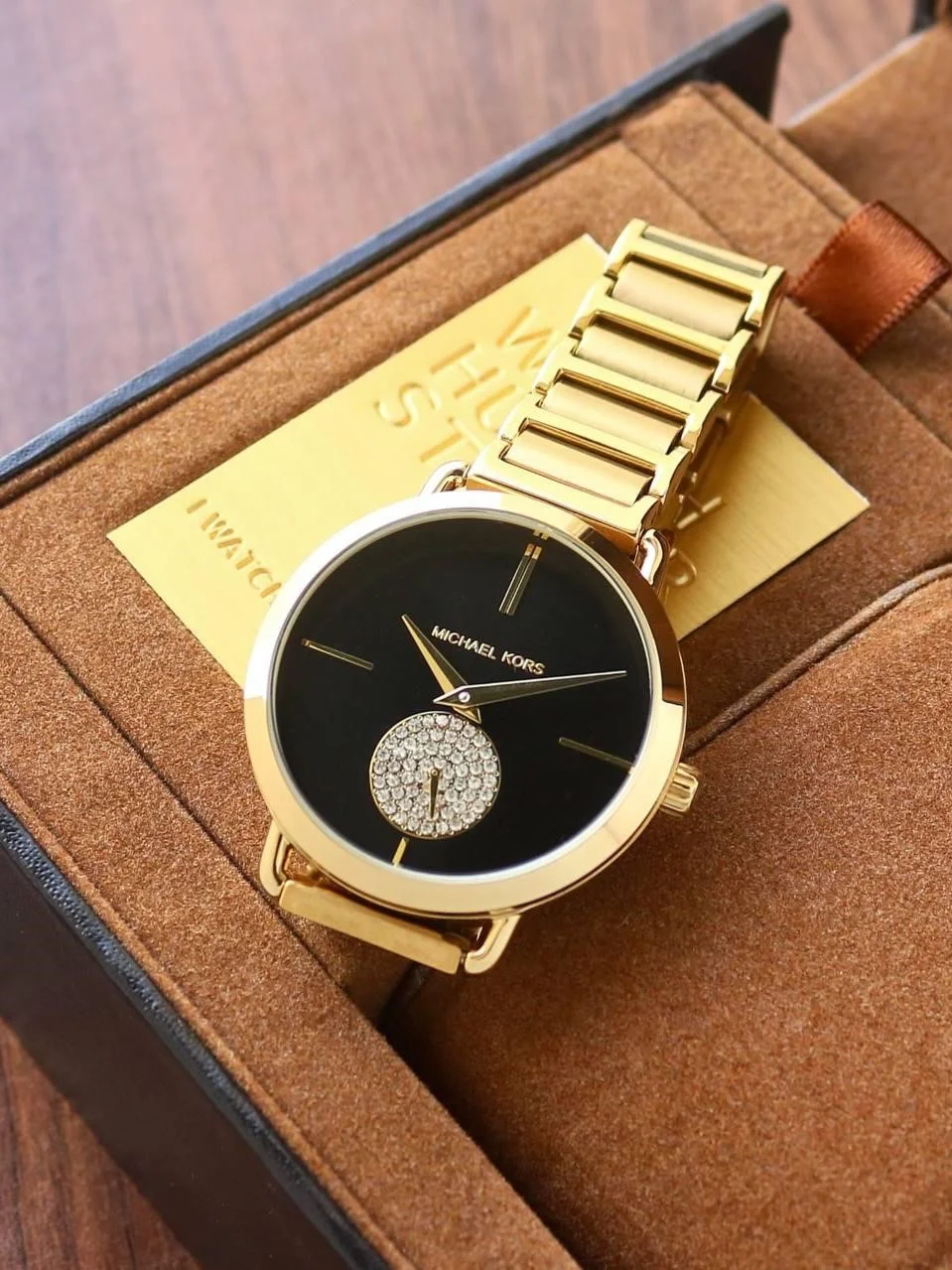 Michael Kors Portia Gold Two-Hand Sub-Eye 37MM Women's Watch