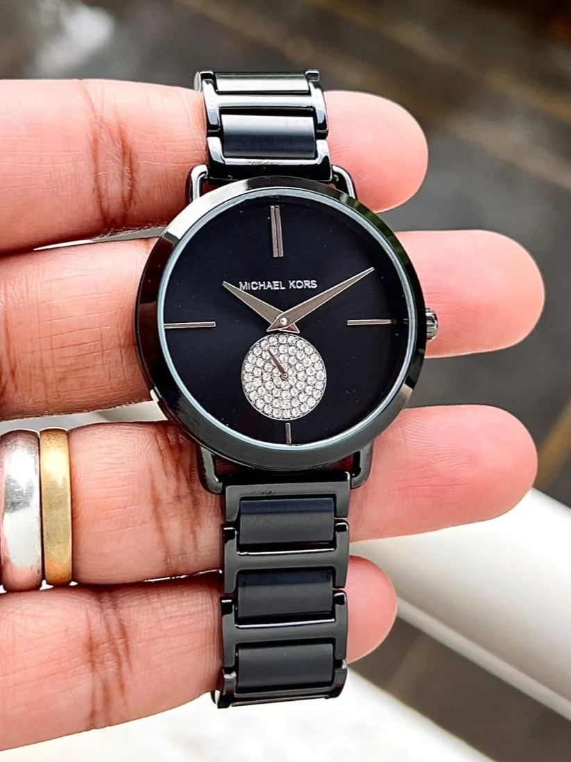 Michael Kors Portia Black Two-Hand Sub-Eye 37MM Women's Watch