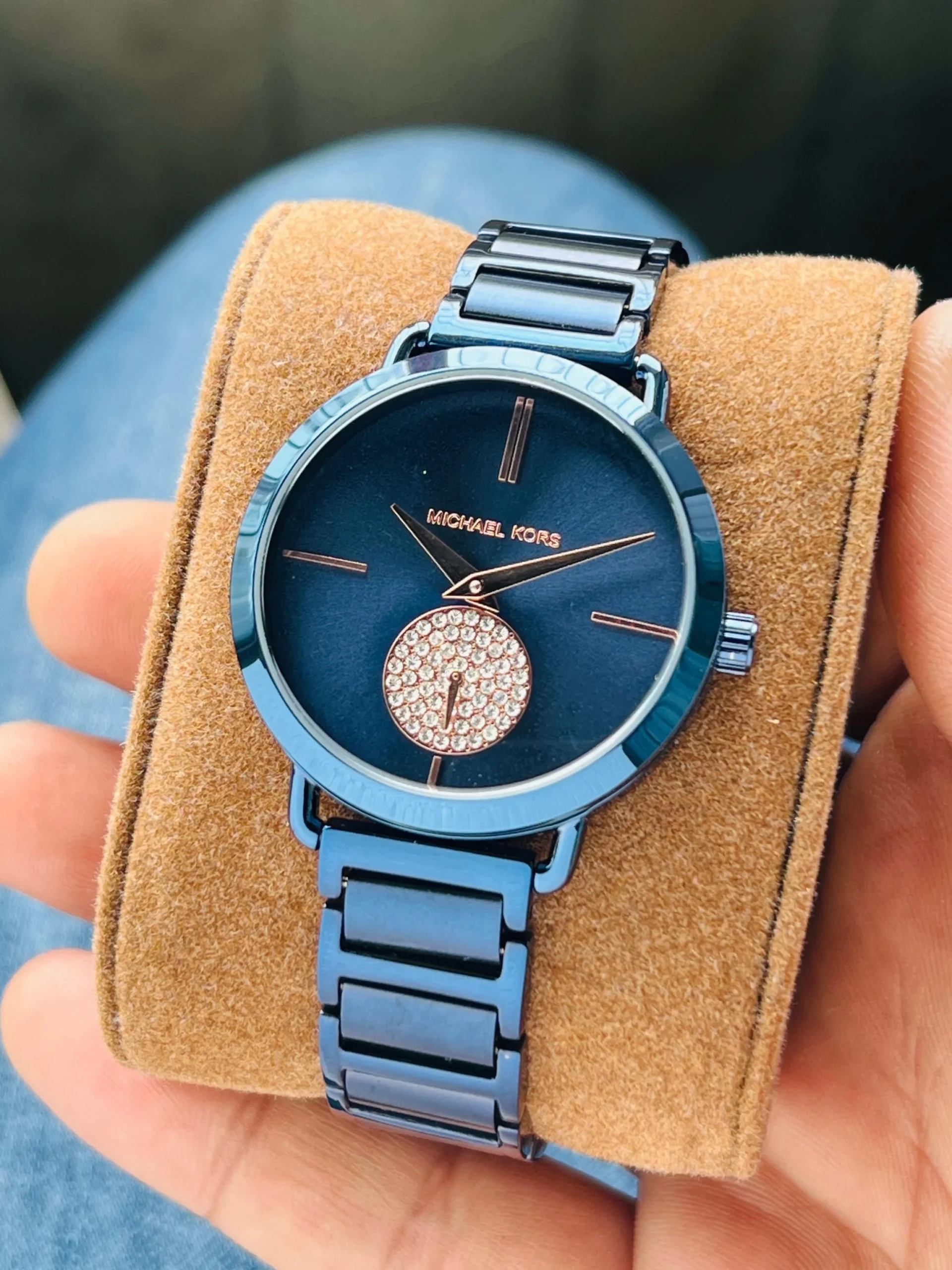 Michael Kors Portia Blue-Tone Two-Hand Sub-Eye 37MM Women’s Watch