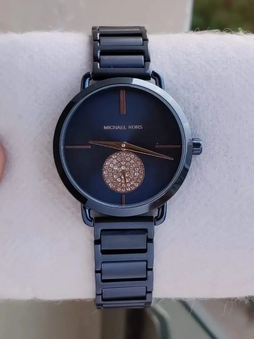 Michael Kors Portia Blue-Tone Two-Hand Sub-Eye 37MM Women's Watch