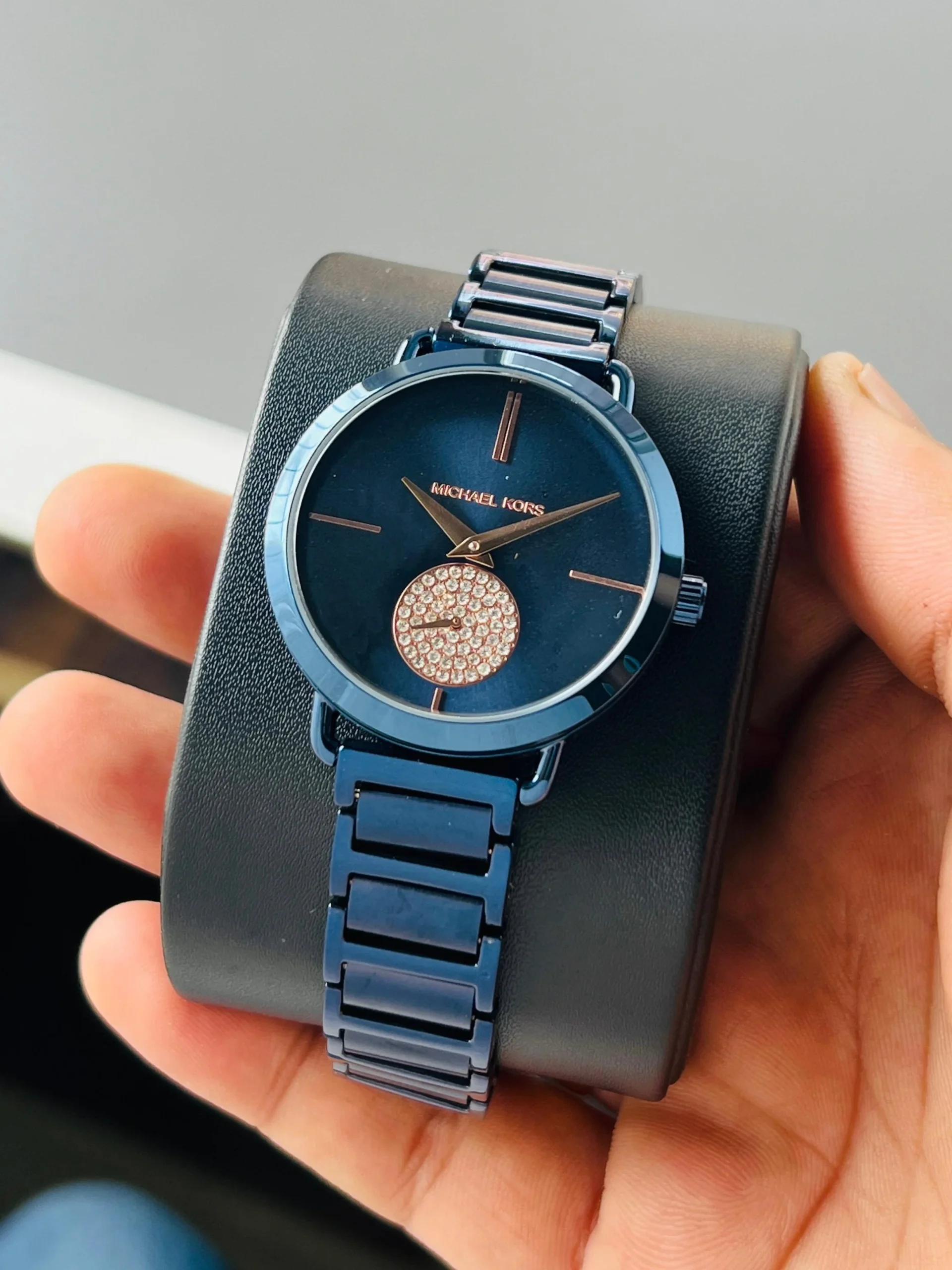 Michael Kors Portia Blue-Tone Two-Hand Sub-Eye 37MM Women’s Watch