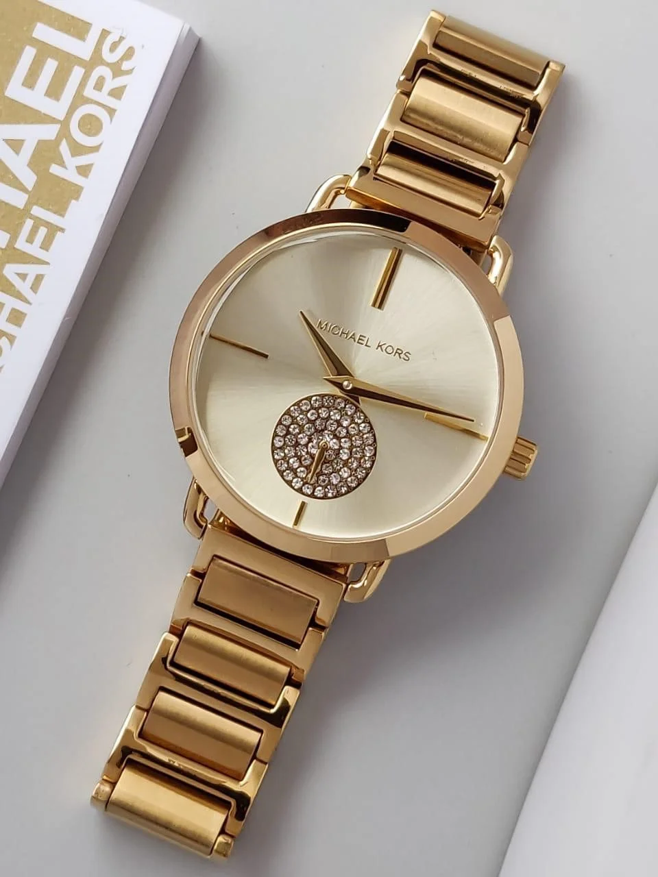 Michael Kors Portia Gold-Tone Two-Hand Sub-Eye 37MM Women's Watch