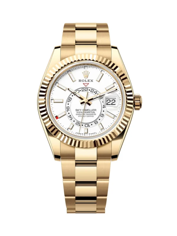 Rolex Sky-Dweller Yellow Gold White Dial 42MM Men's Watch