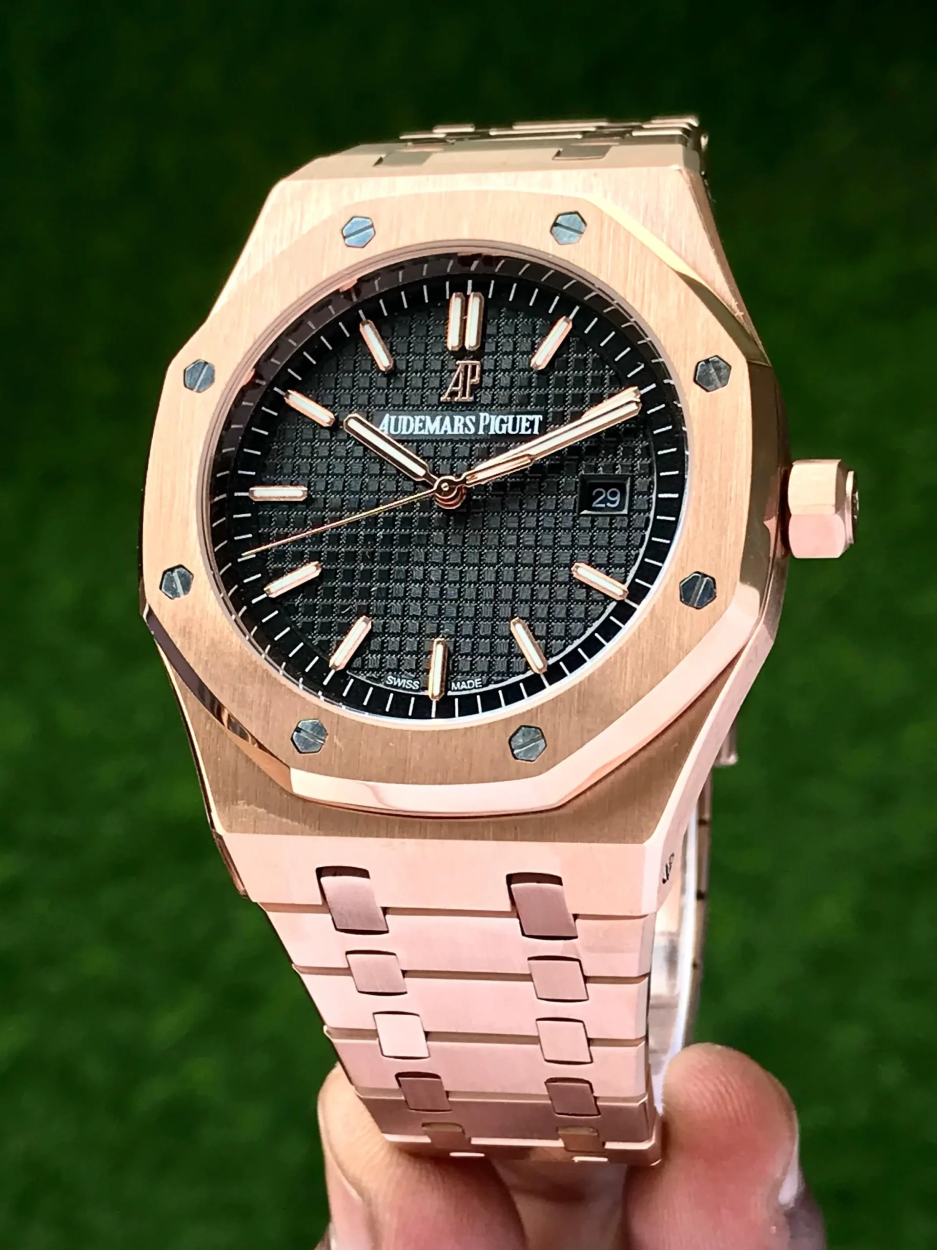 Audemars Piguet Royal OAK Selfwinding Rose Gold Black Dial 41MM Men's Watch