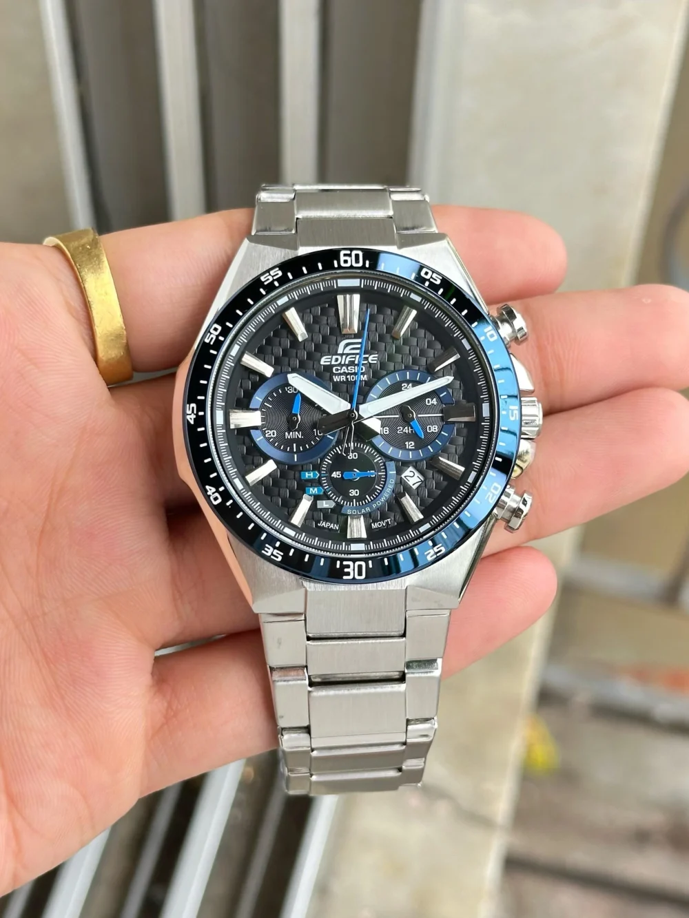 Casio Edifice Solar Chronograph 100m Stainless Steel EQS800CDB-1BV Men's Watch