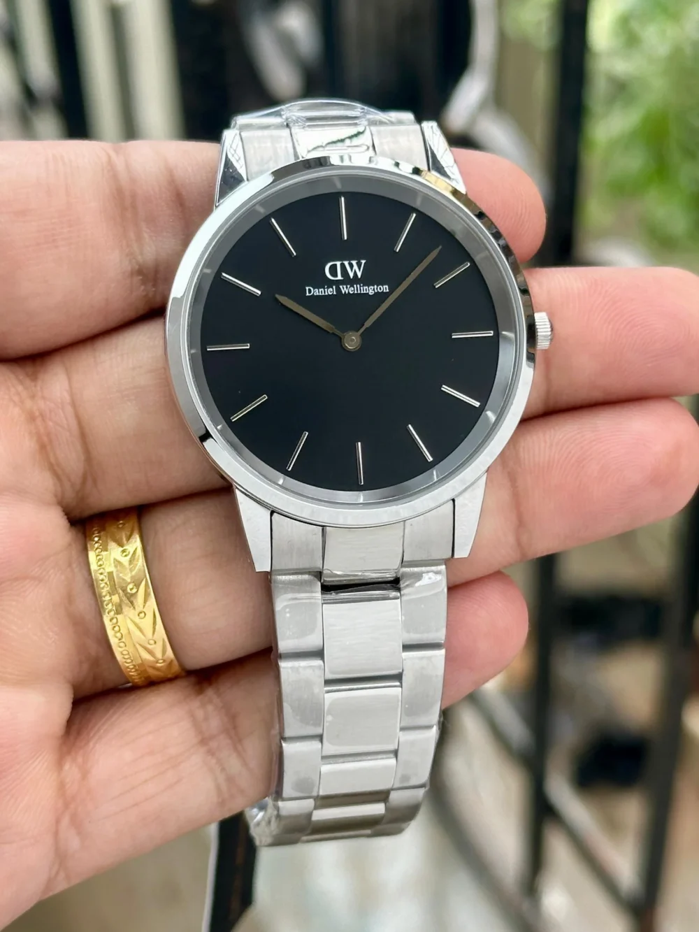 Daniel Wellington Iconic Silver with Black Dial Watch