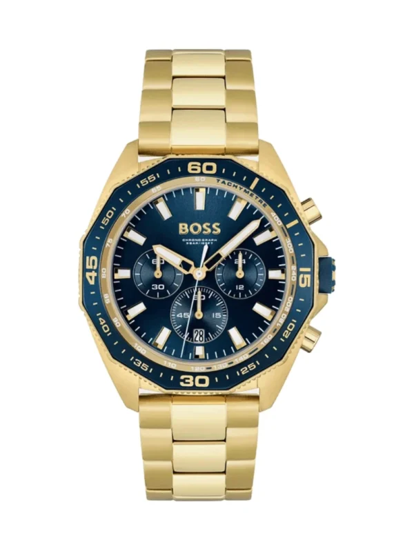 Hugo Boss 1513973 Blue Dial Gold Chain Men's Watch
