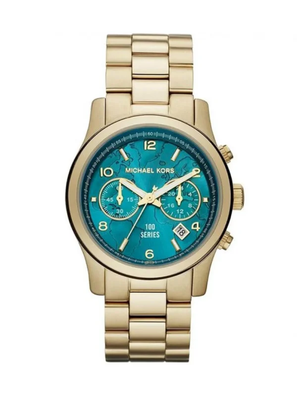 Michael Kors Hunger Stop Turquoise MK5815 Gold 38 MM Women's Watch