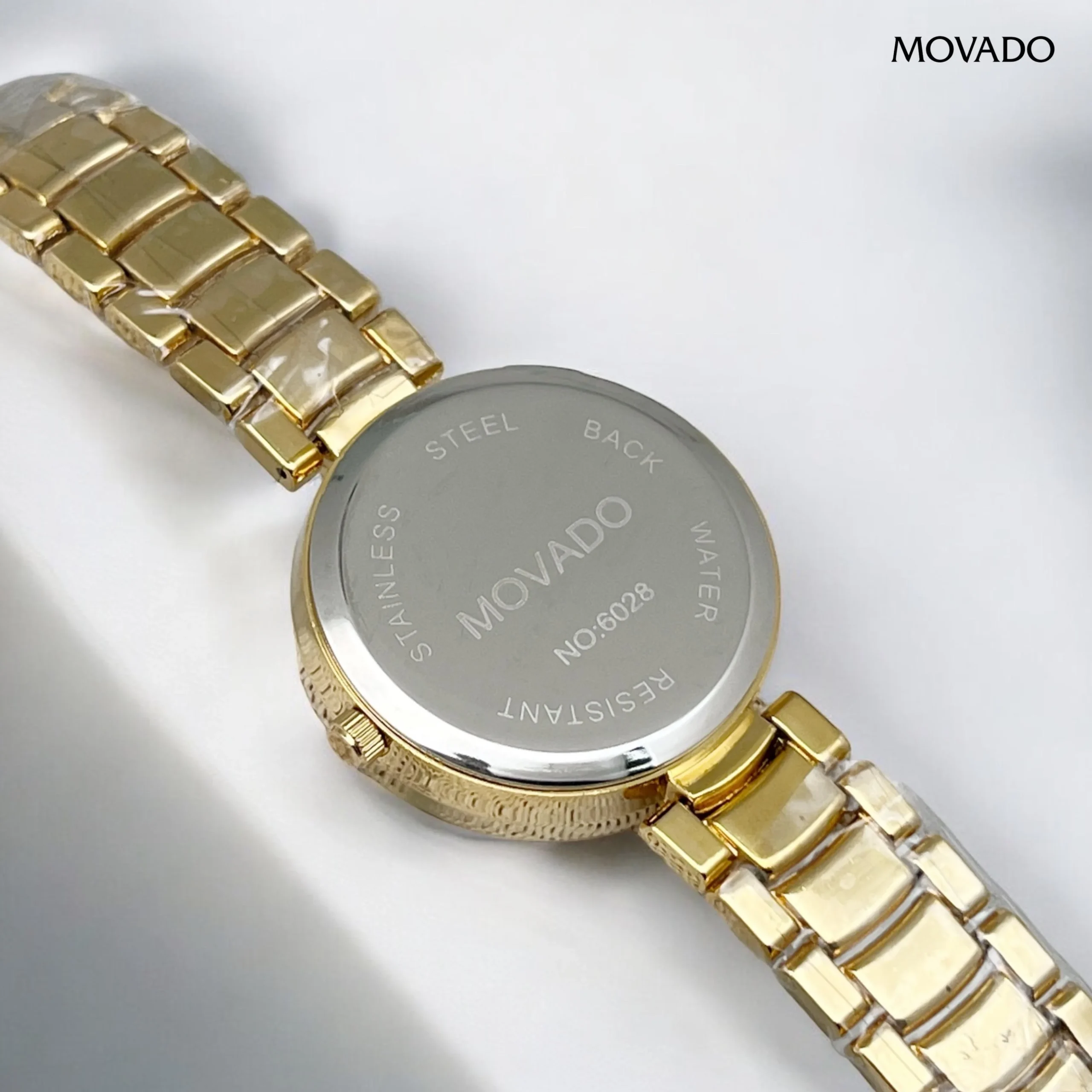 Movado Gold Chain White Dial With Date Women's Watch