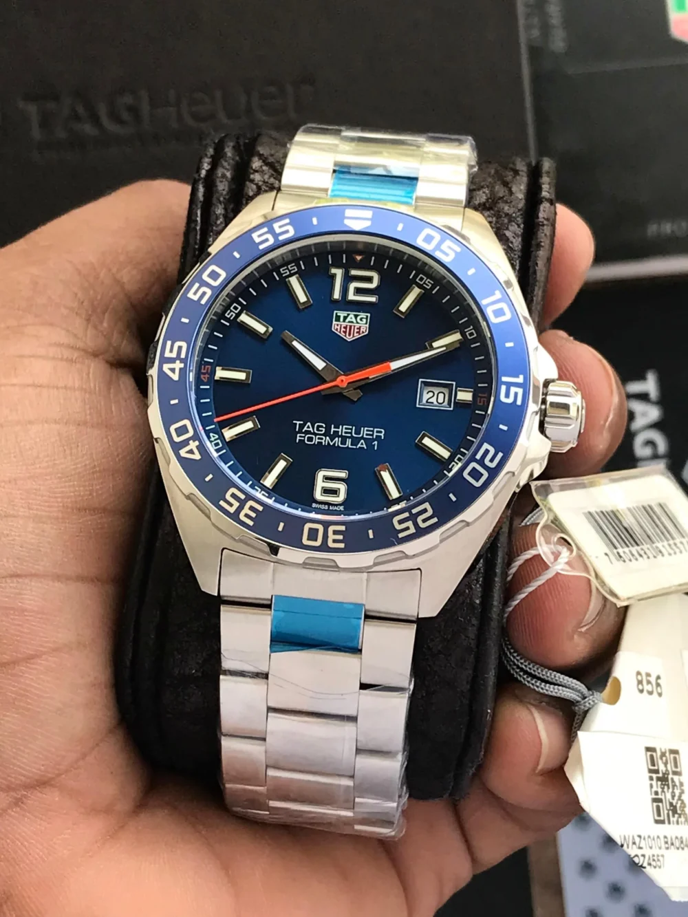 F1 Blue Tag Rf4 Tag Heuer Formula 1 Date Quartz Blue Dial 43 mm Men’s Watch - plsbuy.co.in