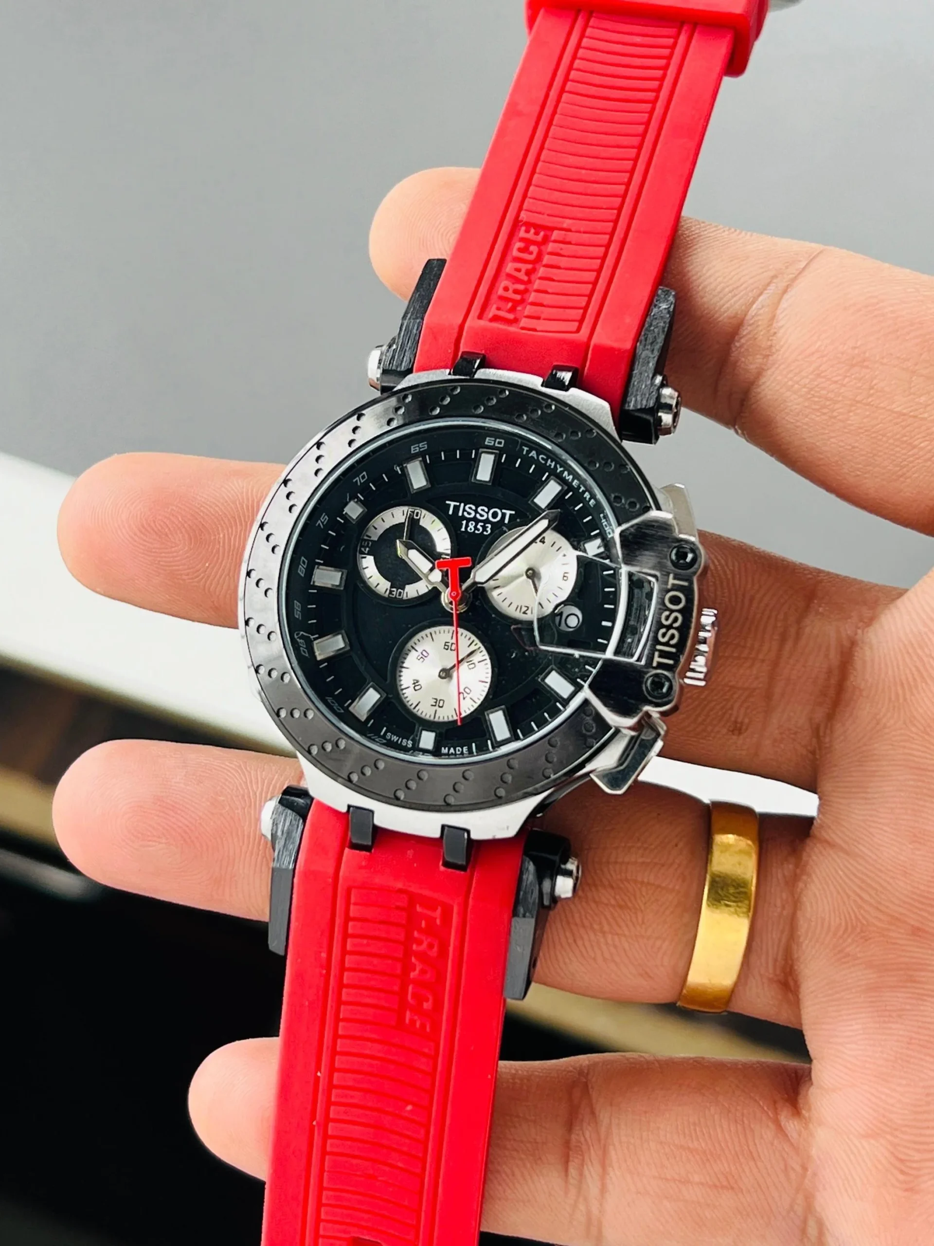 Tissot T-Race Chronograph Red Strap 43mm Men's Watch