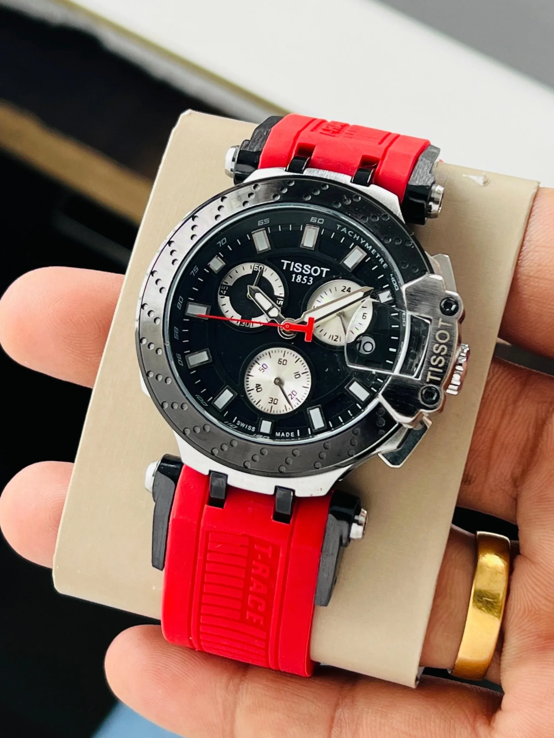 Tissot T-Race Chronograph Red Strap 43mm Men's Watch