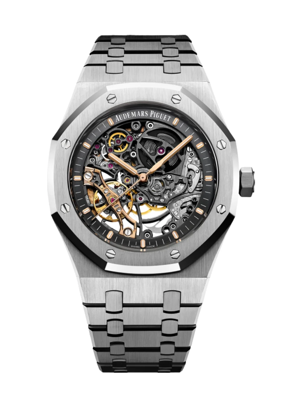 Audemars Piguet Royal Oak Double Balance Wheel Openworked Silver 41mm Men's Watch - 15407ST.OO.1220ST.01