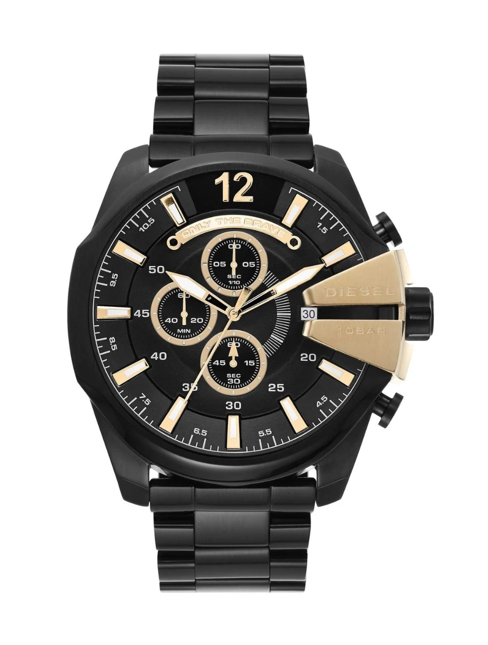 Diesel Mega Chief Black 10 Bar Chronograph 51MM Men's Watch - DZ4338