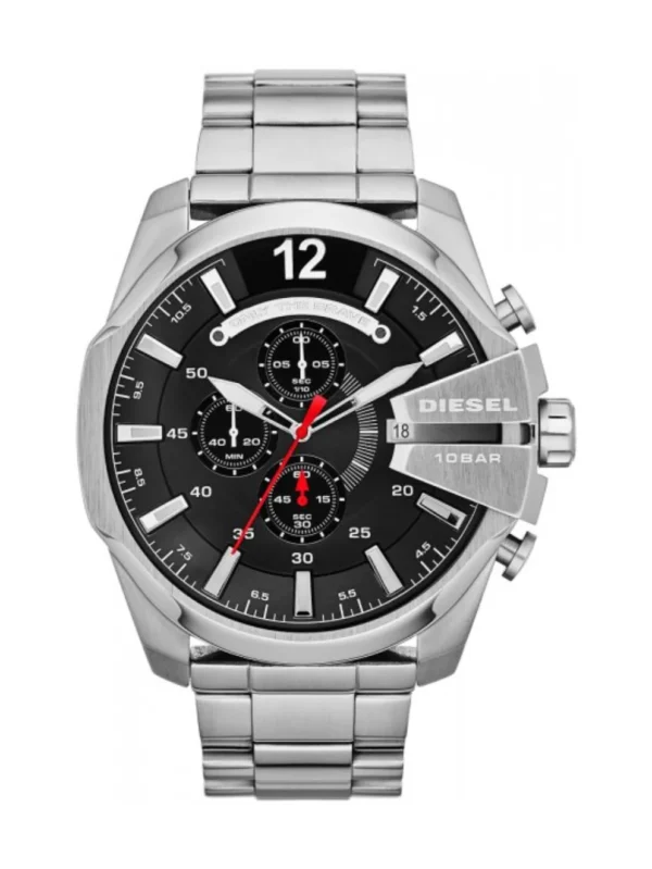 Diesel Mega Chief Silver 10 Bar Chronograph 51MM Men's Watch - DZ4308