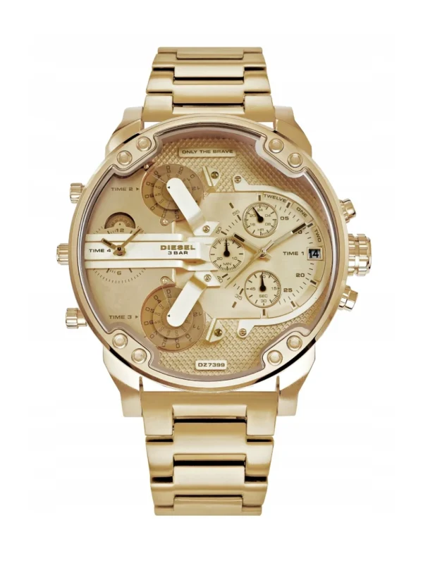 Diesel Mr. Daddy 2.0 All Gold Chronograph 4 Time Zones Men' Watch - DZ7399
