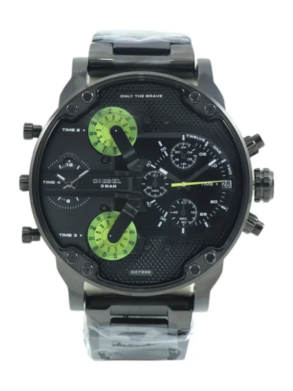 Diesel Mr. Daddy 2.0 Black Chronograph 4 Time Zones Men' Watch - DZ7311