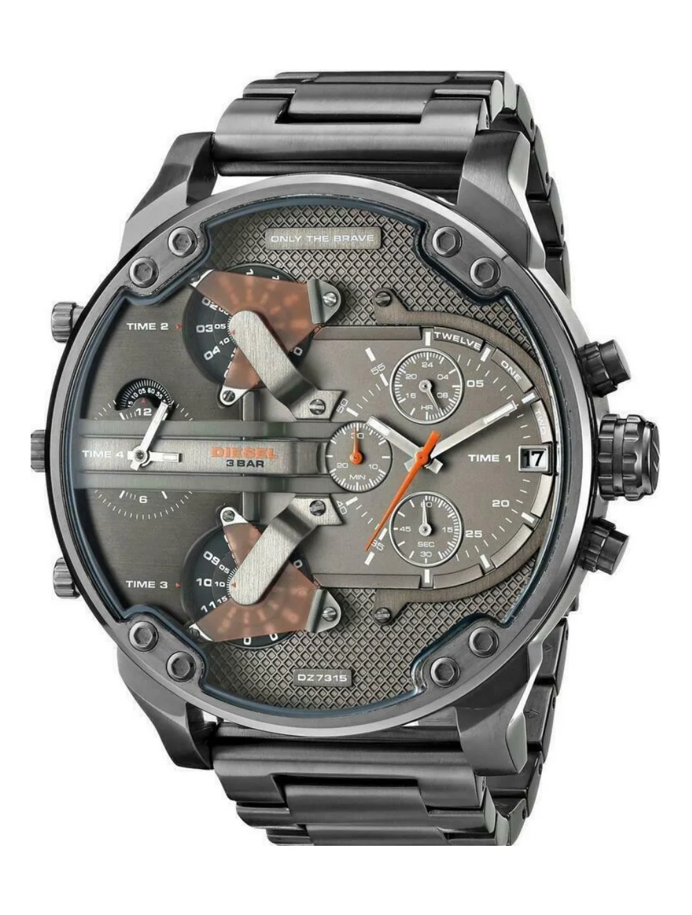 Diesel Mr. Daddy 2.0 Black Chronograph 4 Time Zones Men' Watch - DZ7315