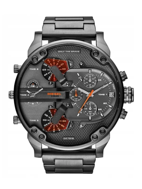 Diesel Mr. Daddy 2.0 Black Chronograph 4 Time Zones Men' Watch - DZ7315