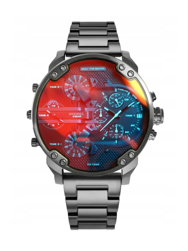 Diesel Mr. Daddy 2.0 Black Chronograph 4 Time Zones Men' Watch - DZ7395