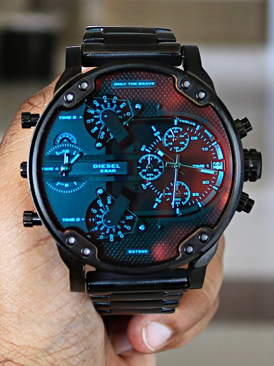 Diesel Mr. Daddy 2.0 Black Chronograph 4 Time Zones Men' Watch - DZ7395