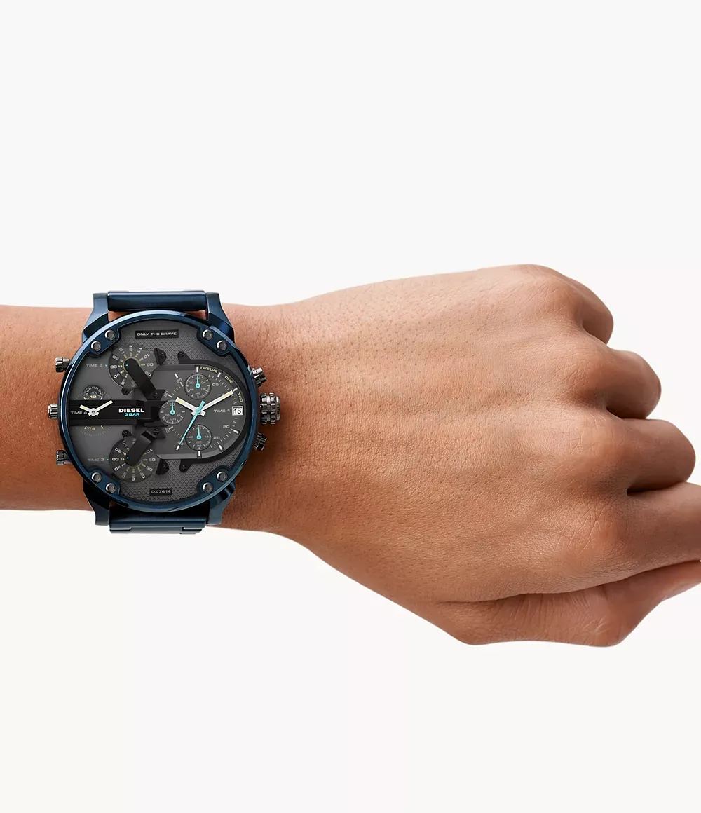 Diesel Mr. Daddy 2.0 Blue Chronograph 4 Time Zones Men' Watch - DZ7414
