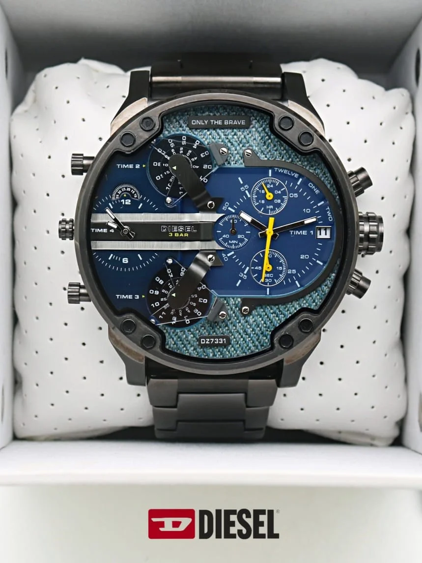 Diesel Mr. Daddy 2.0 Gunmetal-Tone Chronograph 4 Time Zones Men' Watch - DZ7331