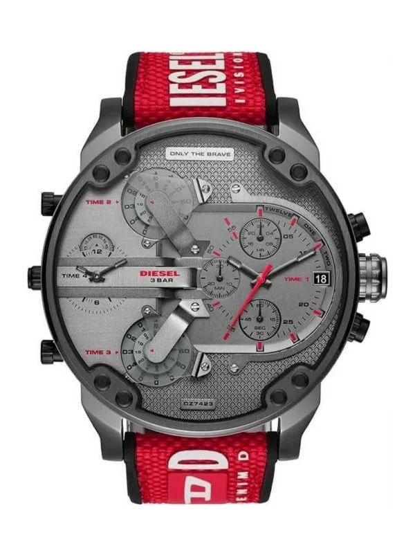 Diesel Mr. Daddy 2.0 Red Chronograph 4 Time Zones Men' Watch - DZ7423