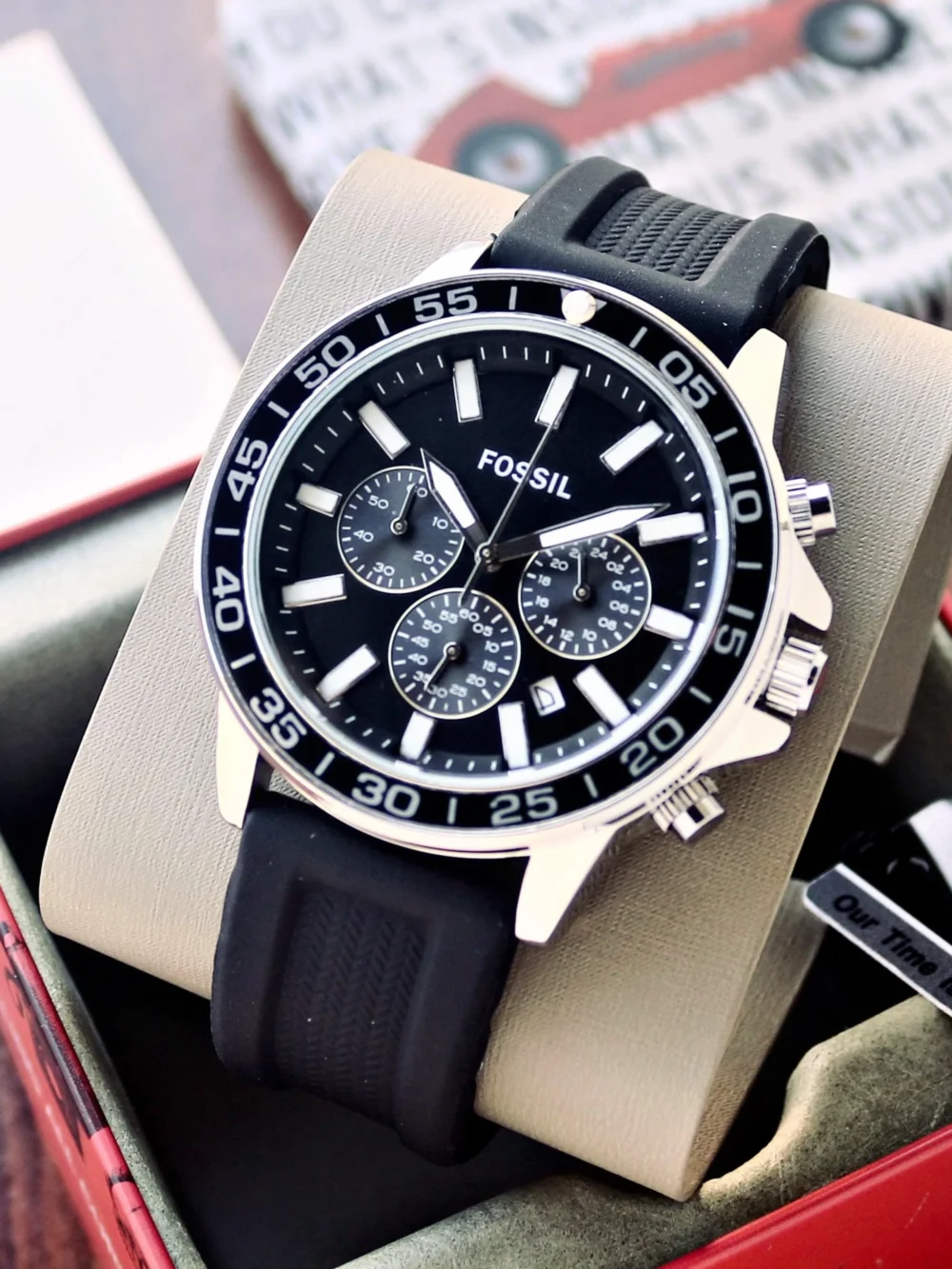 Fossil Bannon Analog Black Dial 45mm Men's Watch-BQ2494