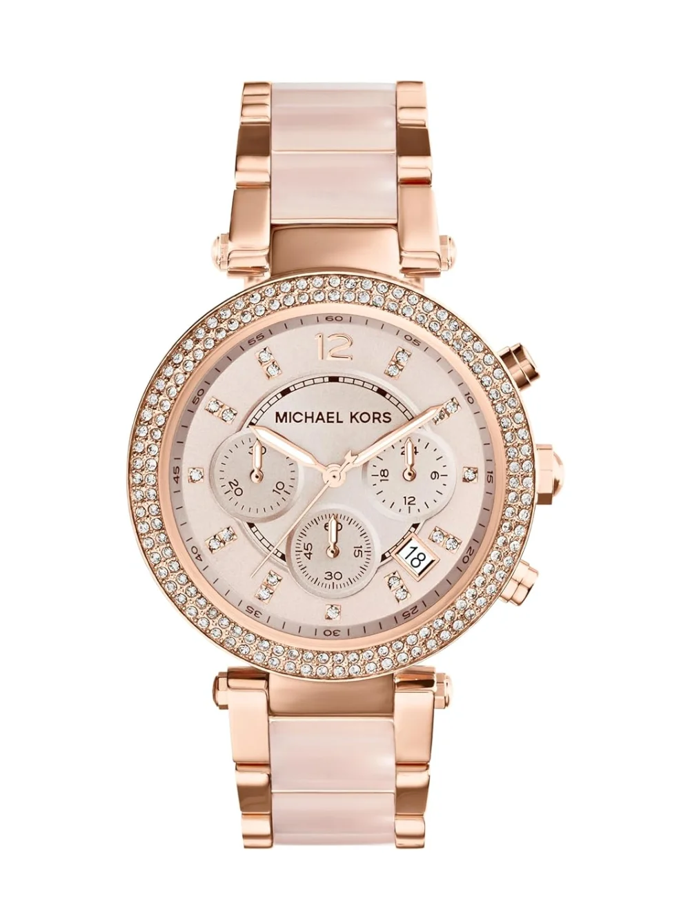 Michael Kors Parker Rose Gold-Tone Blush Acetate MK5896 39 MM Women's Watch