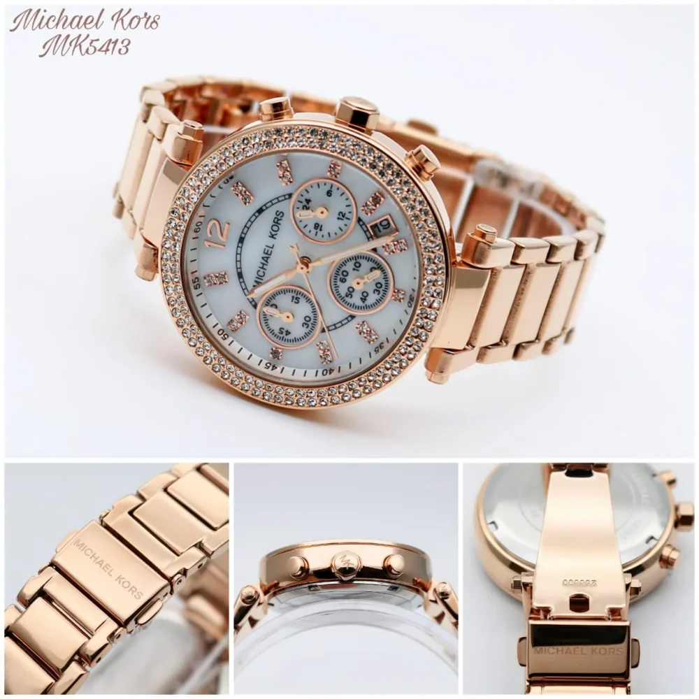 Michael Kors Parker Rose Gold Tone White Dial MK5491 39 MM Women's Watch