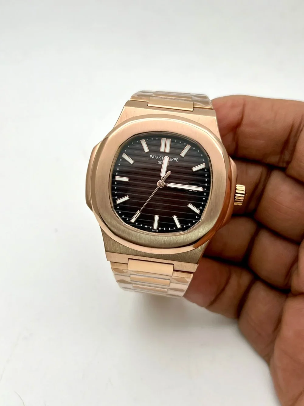 Patek Philippe Nautilus Rose Gold Tone Brown Dial 40mm Men's Watch - 57111R-001