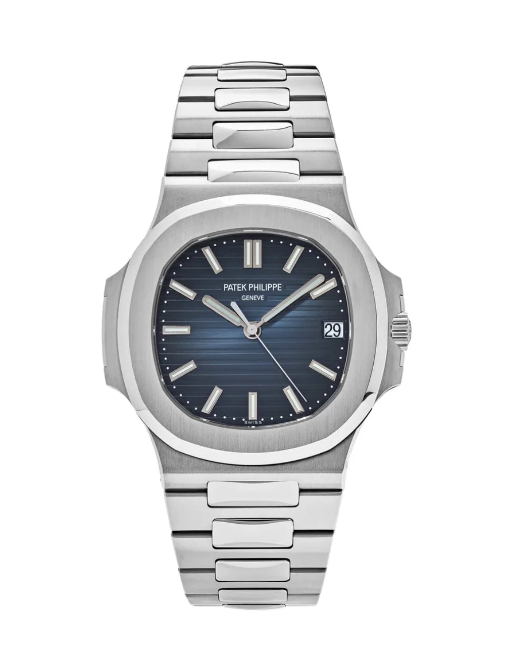 Patek Philippe Nautilus Silver Tone Blue Dial 40mm Men's Watch - 57111A-010