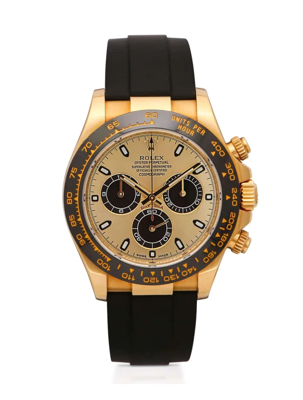 Rolex Daytona Yellow Gold Oysterflex Pickachu Dial 40mm Men's Watch - 126518LN