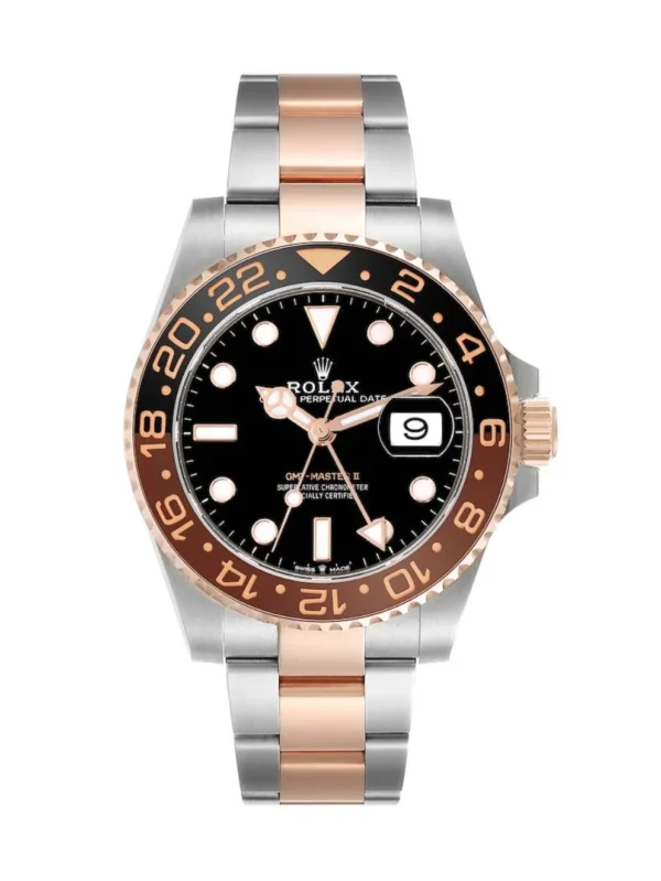 Rolex GMT-Master II Rootbeer Rose Gold & Silver Tone Black Dial 126711CHNR 40MM Men's Watch 1
