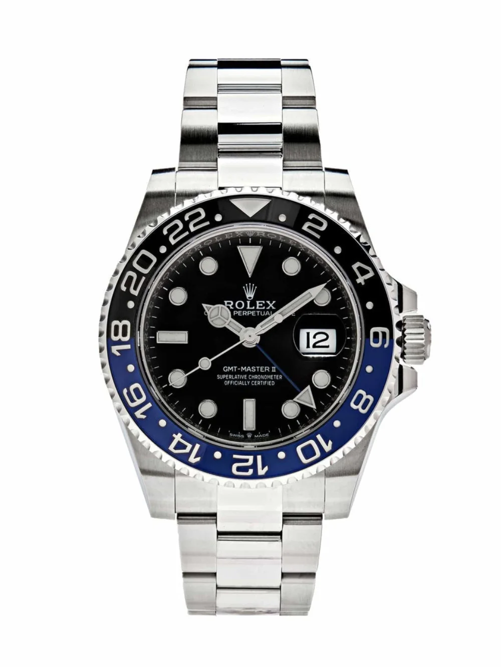 Rolex GMT-Master II Silver Black Dial Batman 40mm Men's Watch - 126710BLNR-0003