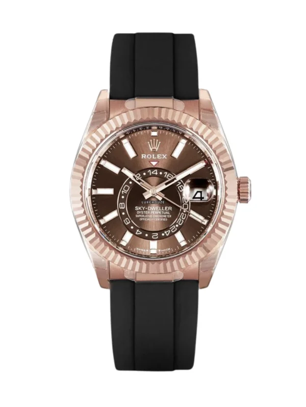 Rolex Sky-Dweller Oyster Rose Gold Brown Dial M326235-0005 42mm Men's Watch