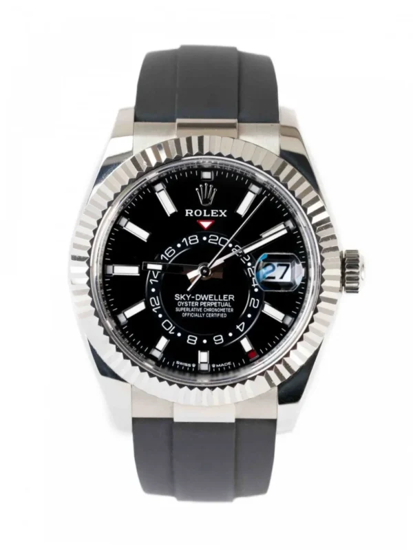 Rolex Sky-Dweller Oyster Silver Black Dial M336239-0002 42mm Men's Watch