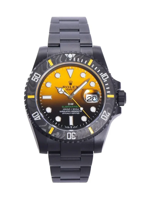 Rolex Submariner Black Chain Gradient Yellow Dial 40mm Men's Watch