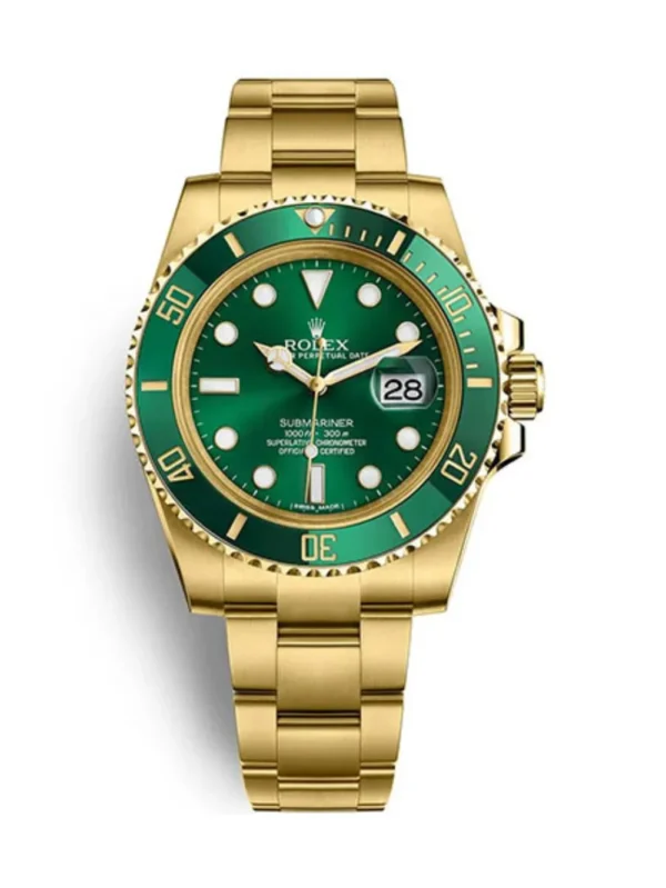 Rolex Submariner Date Hulk Gold Tone Green Dial 40mm Men's Watch - 116613LV