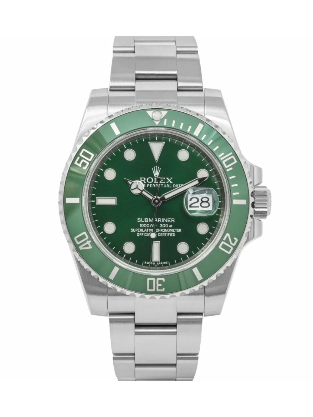 Rolex Submariner Date Hulk Green Dial 40mm Men's Watch - 116610LV