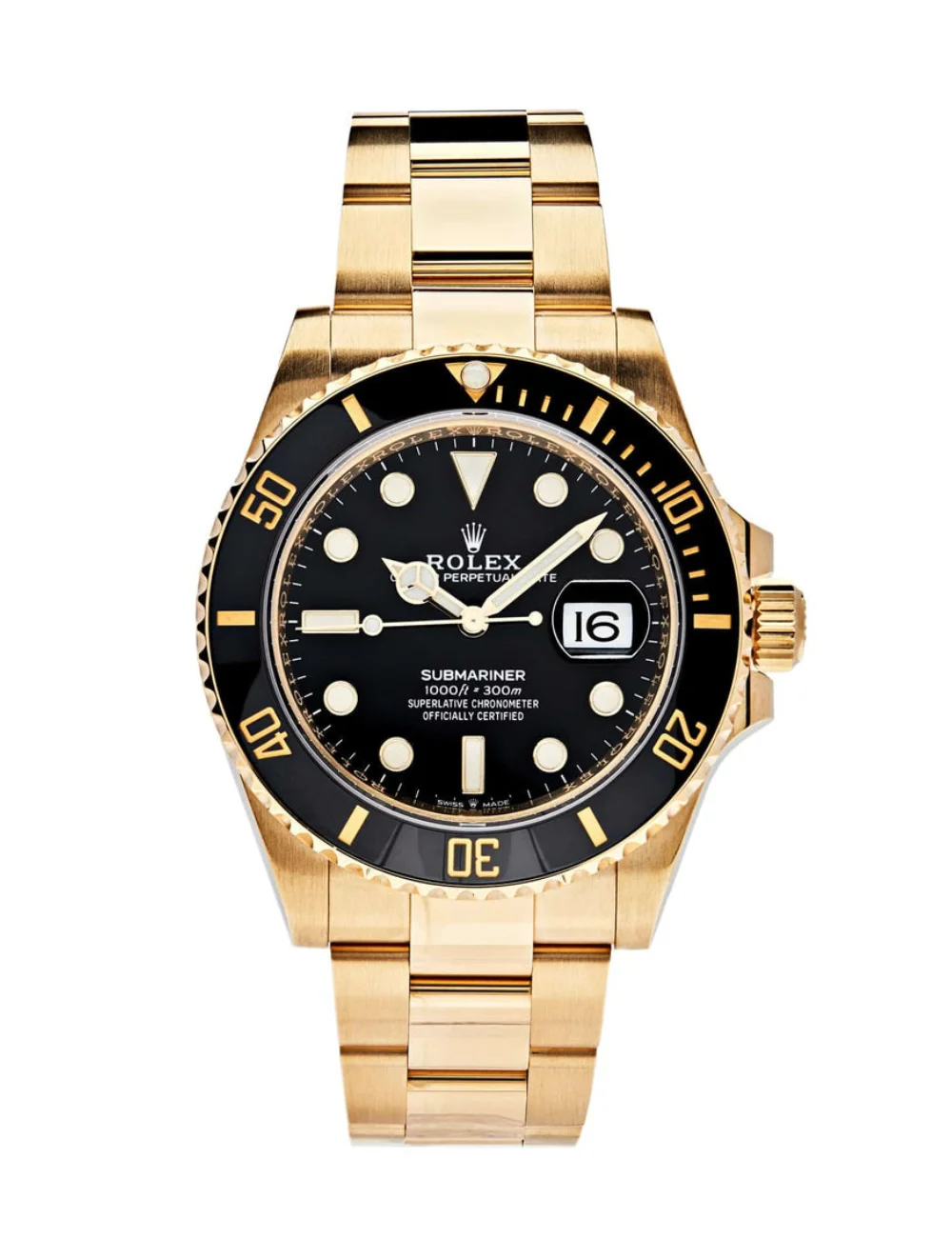 Rolex submariner Date Yellow Gold Black Dial 41mm Men's Watch - 126618LN