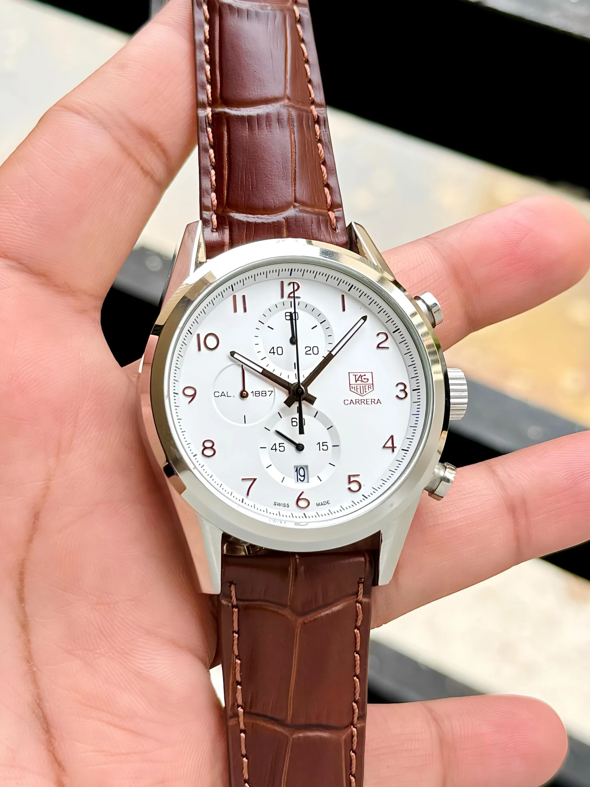 Tag Heuer Carrera Calibre 16 Chronograph Brown leather 41MM Men's Watch - CAR2012.FC6236